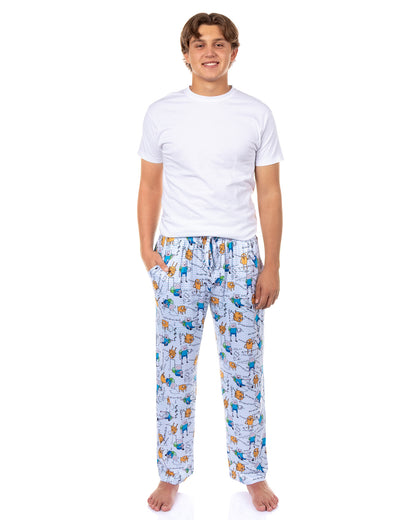 Adventure Time Pajama Pants Men's Finn and Jake Calculations Sleep Bottoms