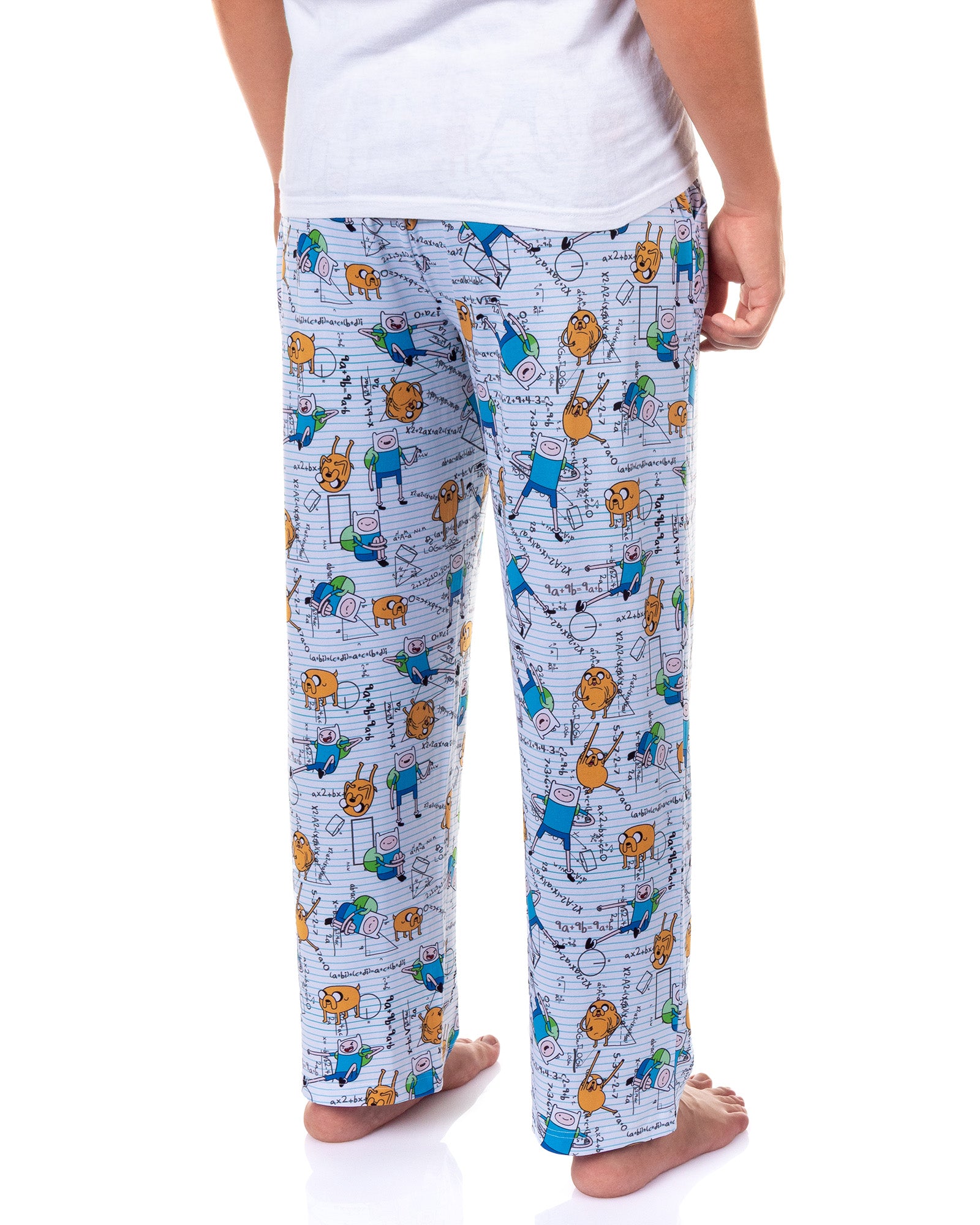 Adventure Time Pajama Pants Men's Finn and Jake Calculations Sleep Bottoms