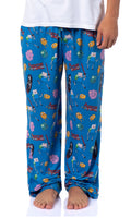 Adventure Time Men's Finn Jake Beemo Sleep Tossed Print Pajama Pants For Adults