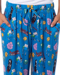 Adventure Time Men's Finn Jake Beemo Sleep Tossed Print Pajama Pants For Adults