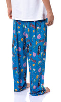 Adventure Time Men's Finn Jake Beemo Sleep Tossed Print Pajama Pants For Adults