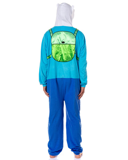 Adventure Time Union Suit Finn Men's Hooded Costume One Piece Pajama (4XL/5XL)