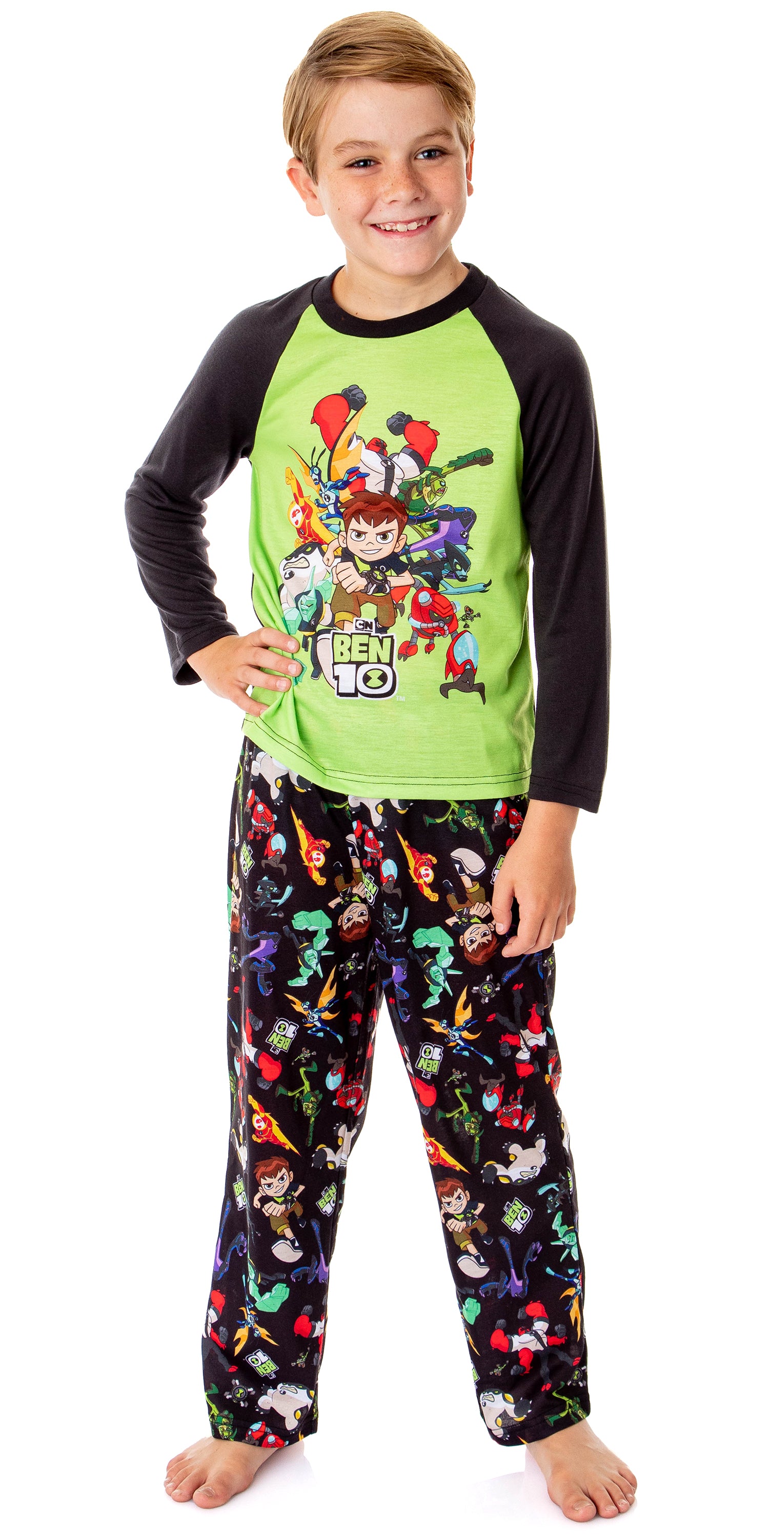 Ben 10 Boys' Cartoon TV Series Omnitrix Characters Aliens Pajama Set (6/7)