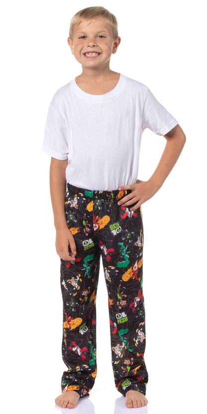 Ben 10 Boys' Cartoon Omnitrix Characters Aliens Tossed Print Pajama Pants