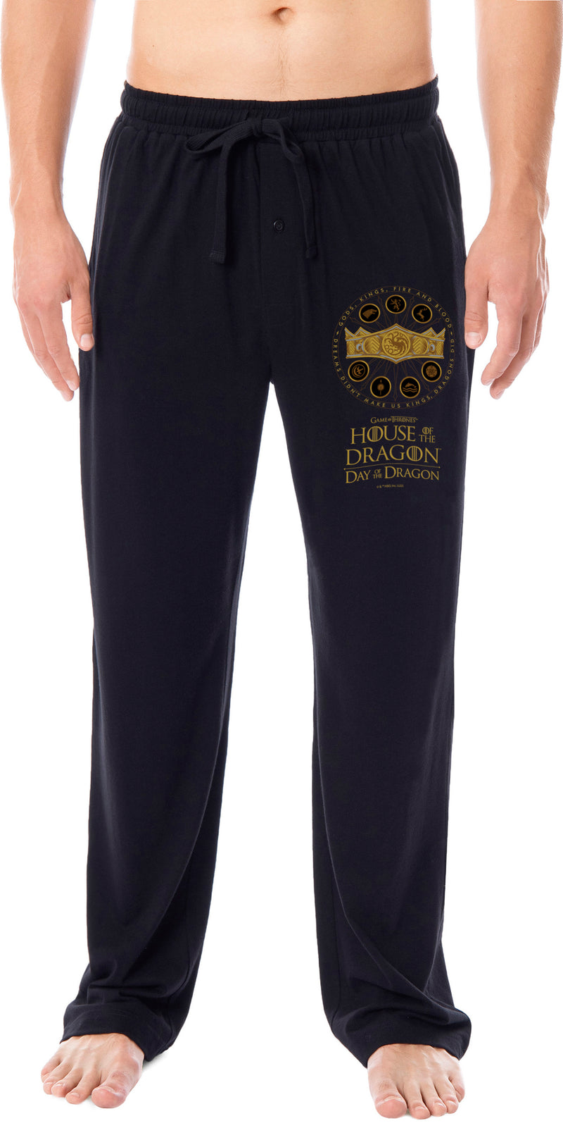 Game Of Thrones House of the Dragon Mens' Day Of The Dragon Crown Sleep Pajama Pants