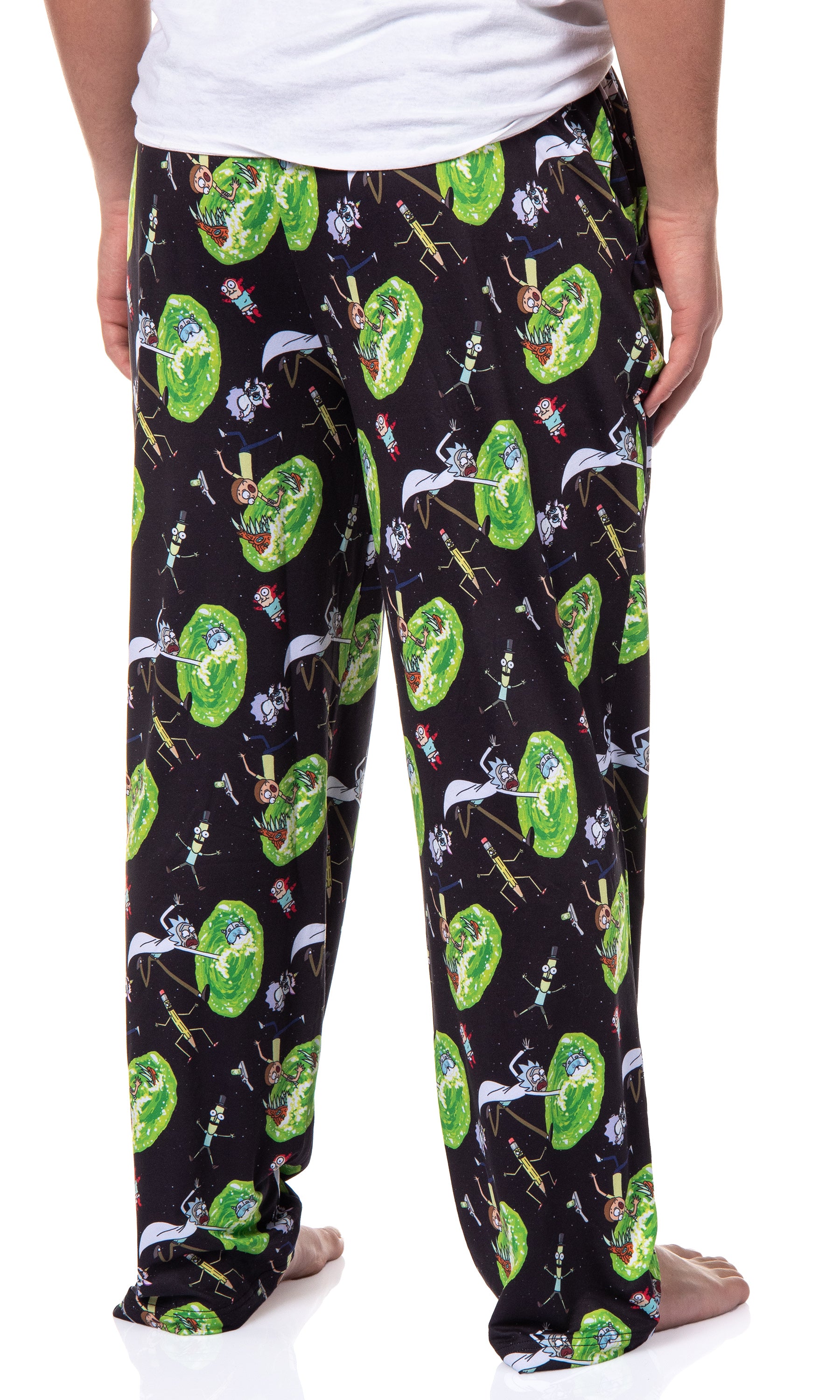 Rick and Morty Mens' TV Show Series Portal Tossed Print Sleep Pajama Pants