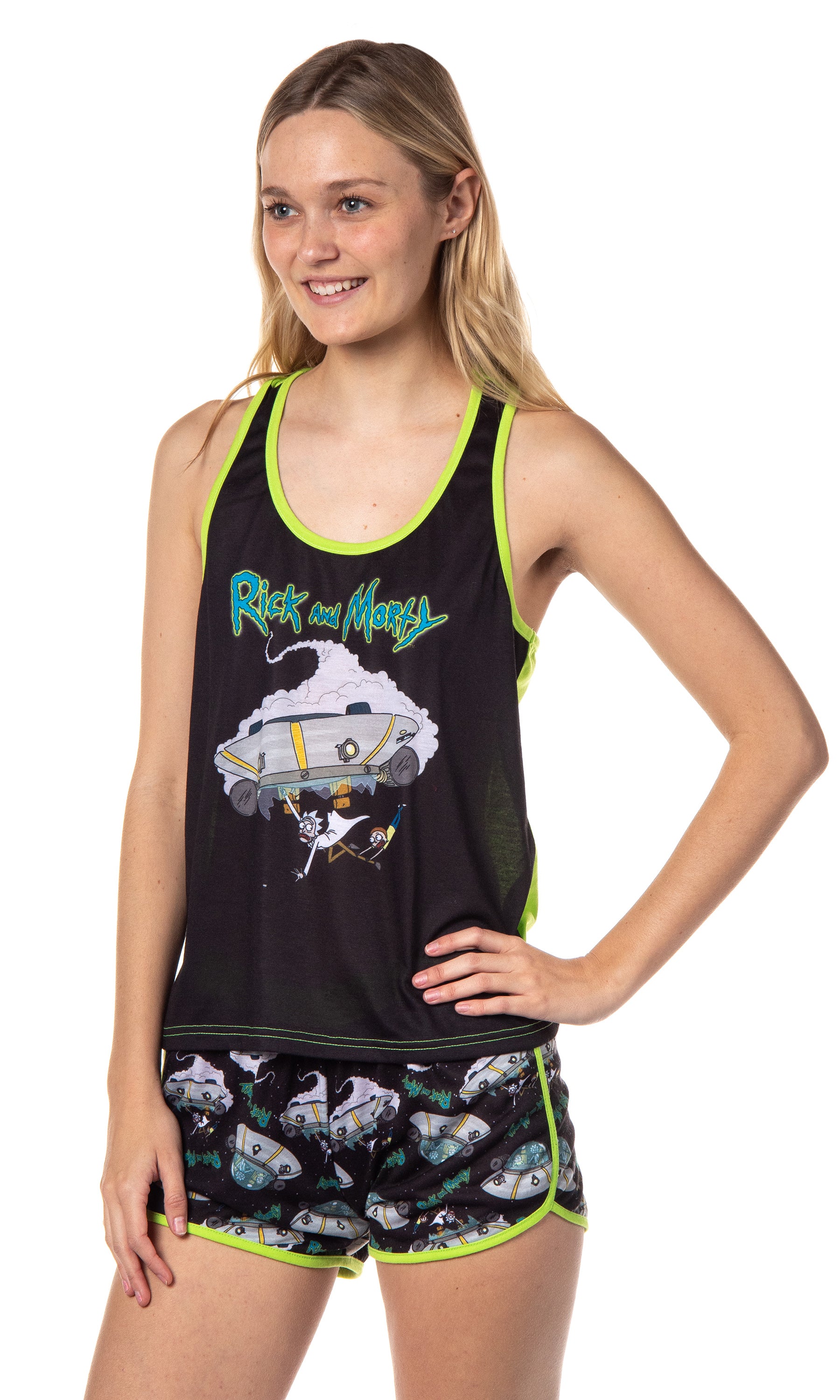 Rick and Morty Womens' TV Series Show Characters Sleep Pajama Set Shorts