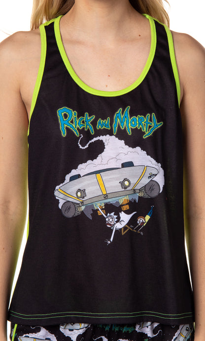 Rick and Morty Womens' TV Series Show Characters Sleep Pajama Set Shorts
