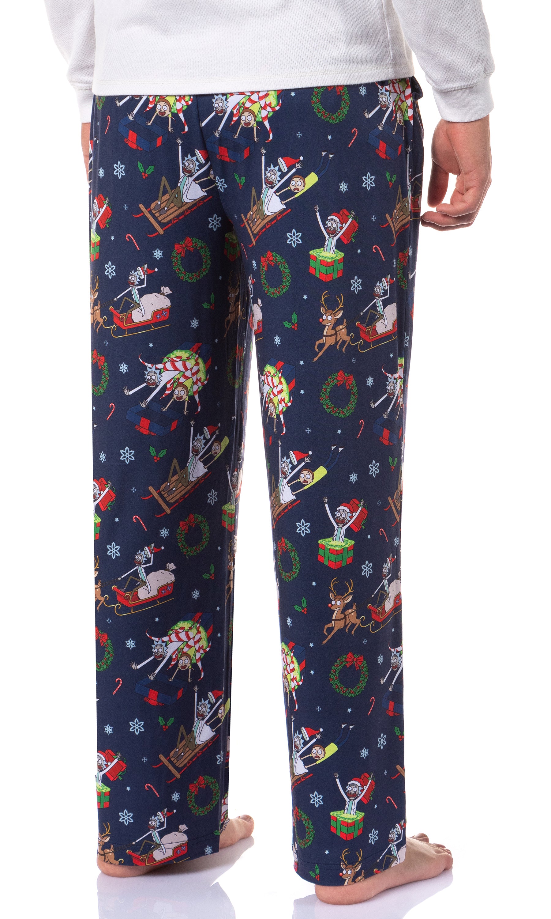 Rick and Morty Men's Christmas Sleep Tossed Print Pajama Pants