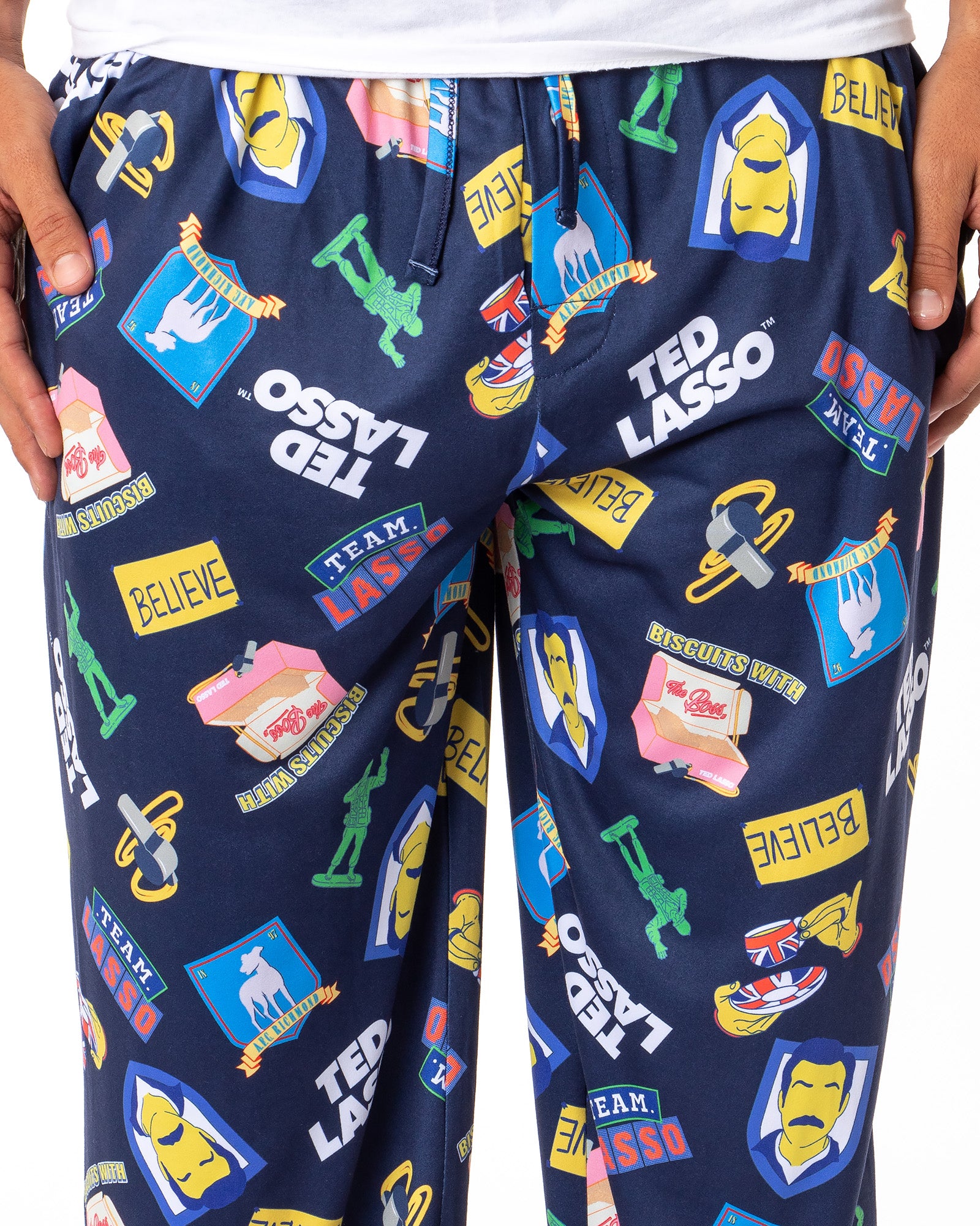 Ted Lasso Mens' TV Series Show Symbols s Believe Sleep Pajama Pants (Large)