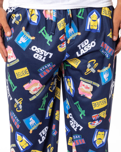 Ted Lasso Mens' TV Series Show Symbols s Believe Sleep Pajama Pants (Large)