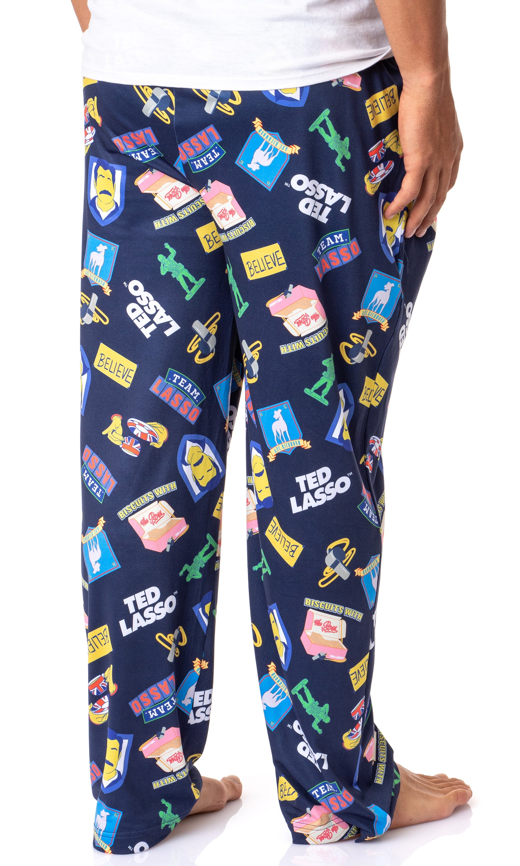 Ted Lasso Mens TV Series Show Symbols Icons Believe Sleep Pajama