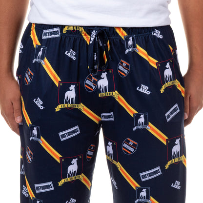 Ted Lasso AFC Richmond Pajama Pants Men's Allover Logo Loungewear Bottoms