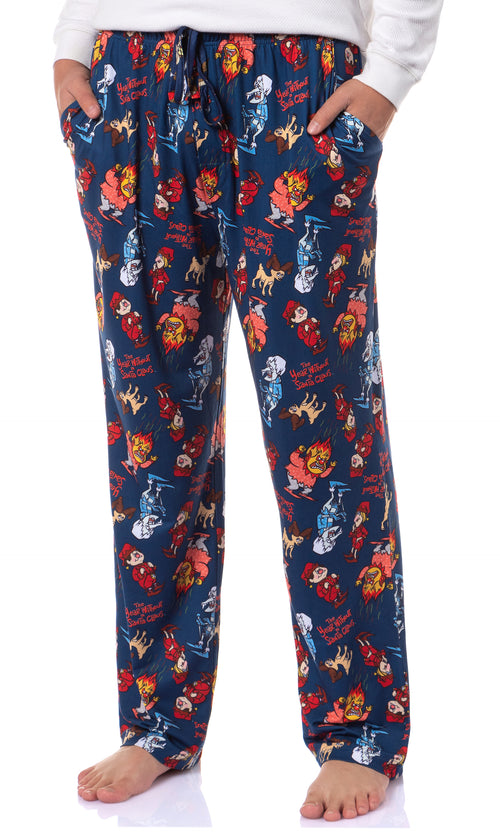 The Year Without a Santa Claus Men's Snow Heat Miser Tossed Print Sleep Pajama Pants For Adults (XXX-Large)