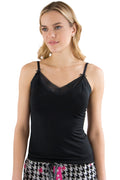 Intimo Womens Soft Knit Sleep Cami with Lace