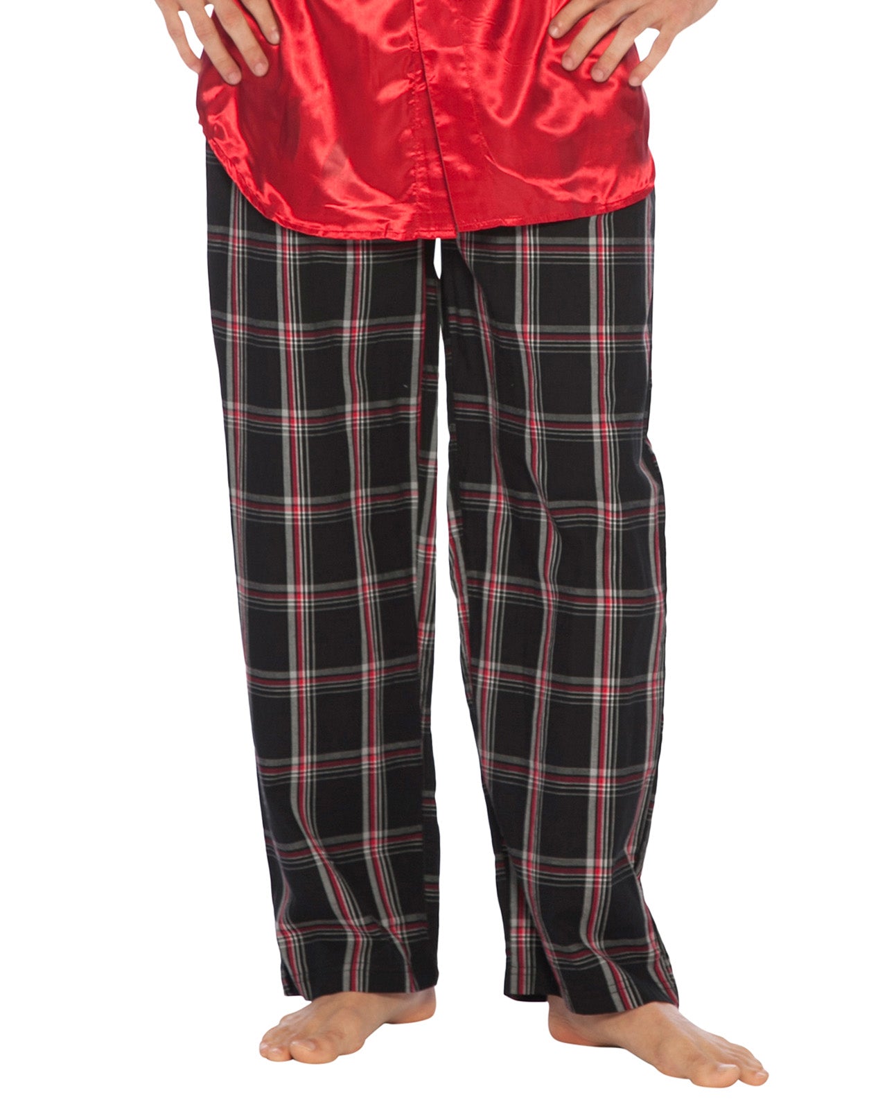 Intimo Mens Classic Satin Long Sleeve One Pocket Pajama Top