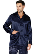 Intimo Mens Poly Charmeuse 2 Pocket Button Front Pajama Top