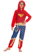 DC Comics Wonder Woman PJ One Piece Costume Pajama Union Suit for Toddlers Girls and Juniors