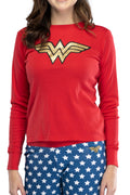 Intimo Womens Wonder Woman Glitter Logo Pajama Set