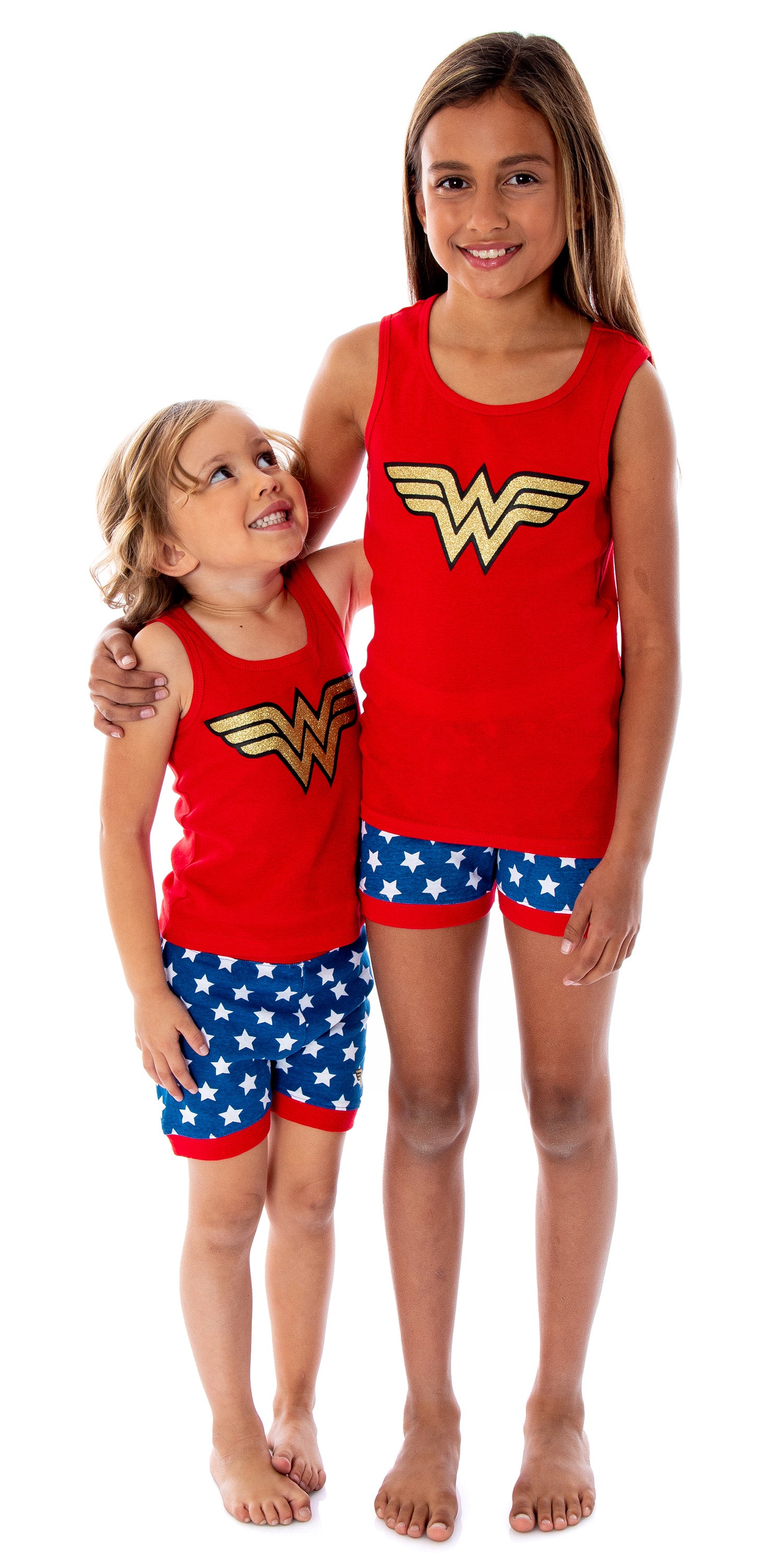 DC Comics Girls Wonder Woman Logo Tank Top And Shorts Pajama Set