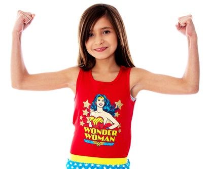 DC Comics Girls Wonder Woman Pajamas Tank Top And Shorts Pajama Set