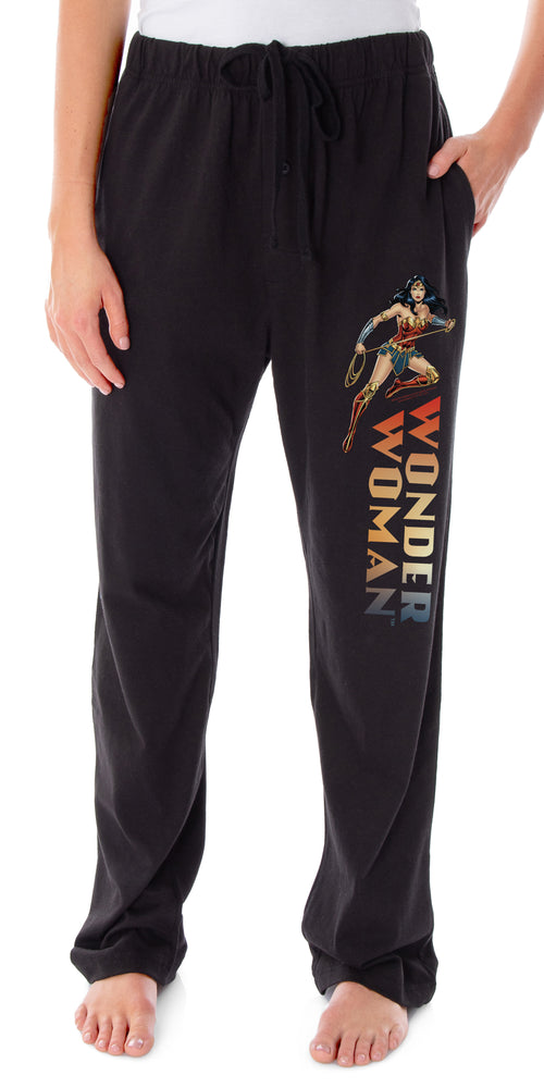 DC Womens' Wonder Woman Classic Comic Design Logo Sleep Pajama Pants