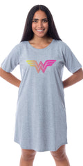 DC Comics Womens' Wonder Woman Superhero Nightgown Sleep Pajama Shirt Gown