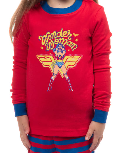 DC Comics Girls Wonder Woman Character Logo Pajama Set