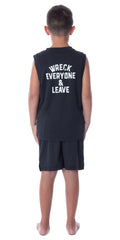 WWE Boys' Roman Reigns Icon Wreck Everyone And Leave Tank Short Pajama Set