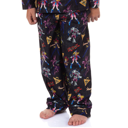 Yu-Gi-Oh! Pajamas Boy's Millennium Puzzle Long Sleeve Button Up Pant Set