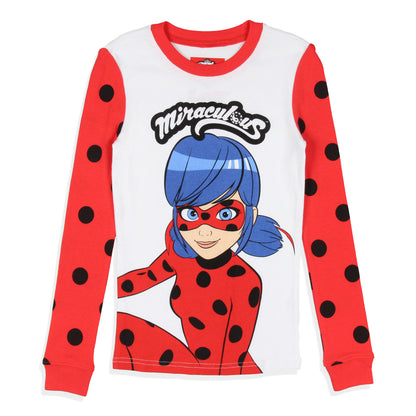 Miraculous: Tales of Ladybug & Cat Noir Girls' Tight Fit Sleep Pajama Set