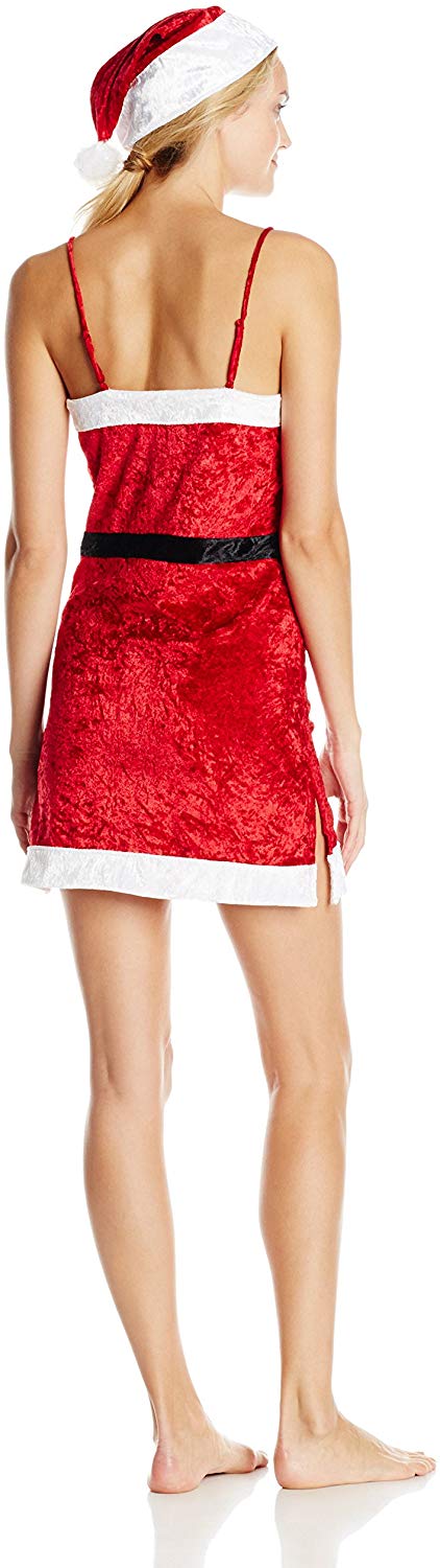 INTIMO Womens Ladies Santa Chemi with Hat Red
