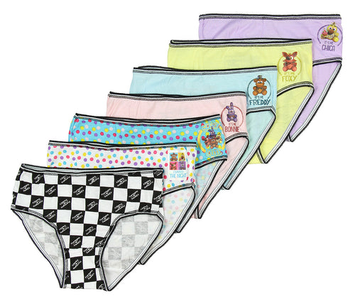Five Nights at Freddys Little Girls 7 Pack Brief Style Panties
