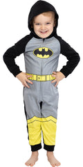 DC Comics Toddler Kids Superhero Character Hooded Union Suit Footless Pajamas Costume