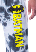 DC Comics Men's Batman Granite Tie Dye Bat Logo Sleep Jogger Pajama Pants (Large)