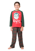 A Christmas Story Boys Ralphie Glasses Triple Dog Dare You Christmas Holiday Plaid Pajama Set, Green, 8