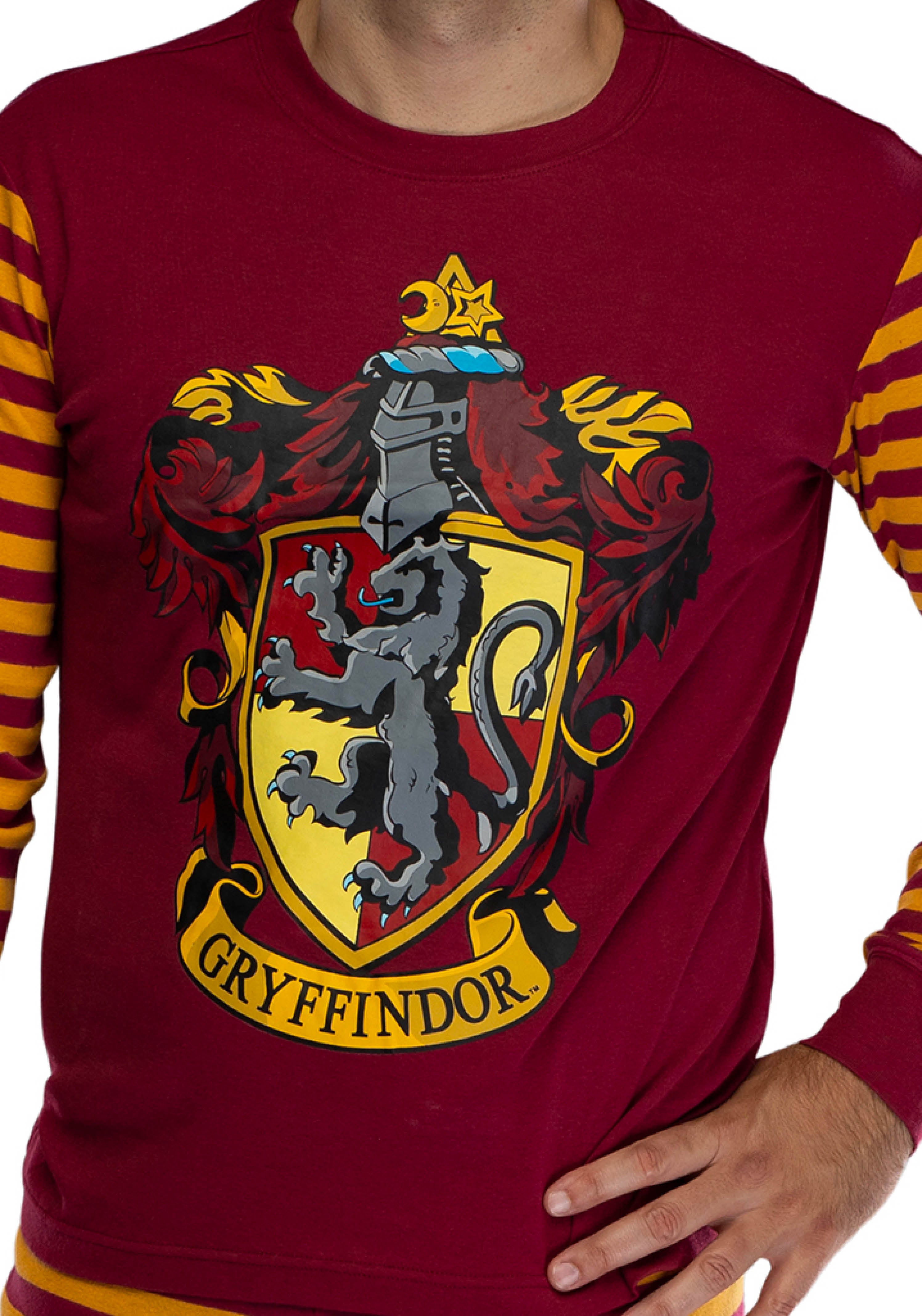 Harry Potter Hogwart's House Crest Tight Fit Adult Cotton Pajama Gryffindor XL