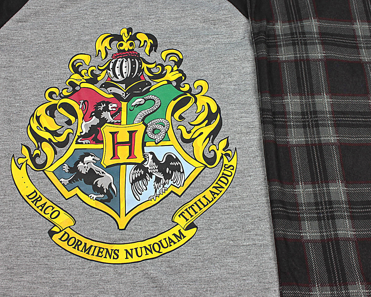 Intimo Big Boys Harry Potter Hogwarts School Crest Raglan Pajama Set