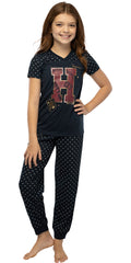Harry Potter Girls' H Is For Harry Gryffindor Athletic Shirt And Pants 2 PC Pajama Set