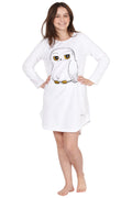 Harry Potter Pajama Girls' Hedwig Owl Micro Raschel Fleece Hi-Lo Nightgown Costume (18/20)