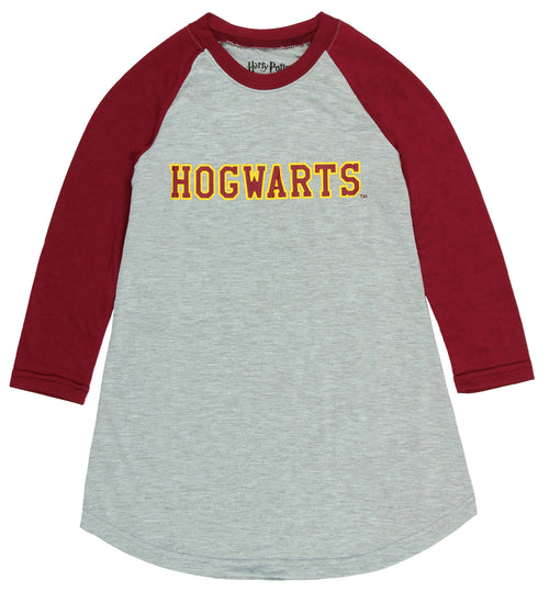 Harry Potter Long Sleeve Hogwarts Raglan Night Gown