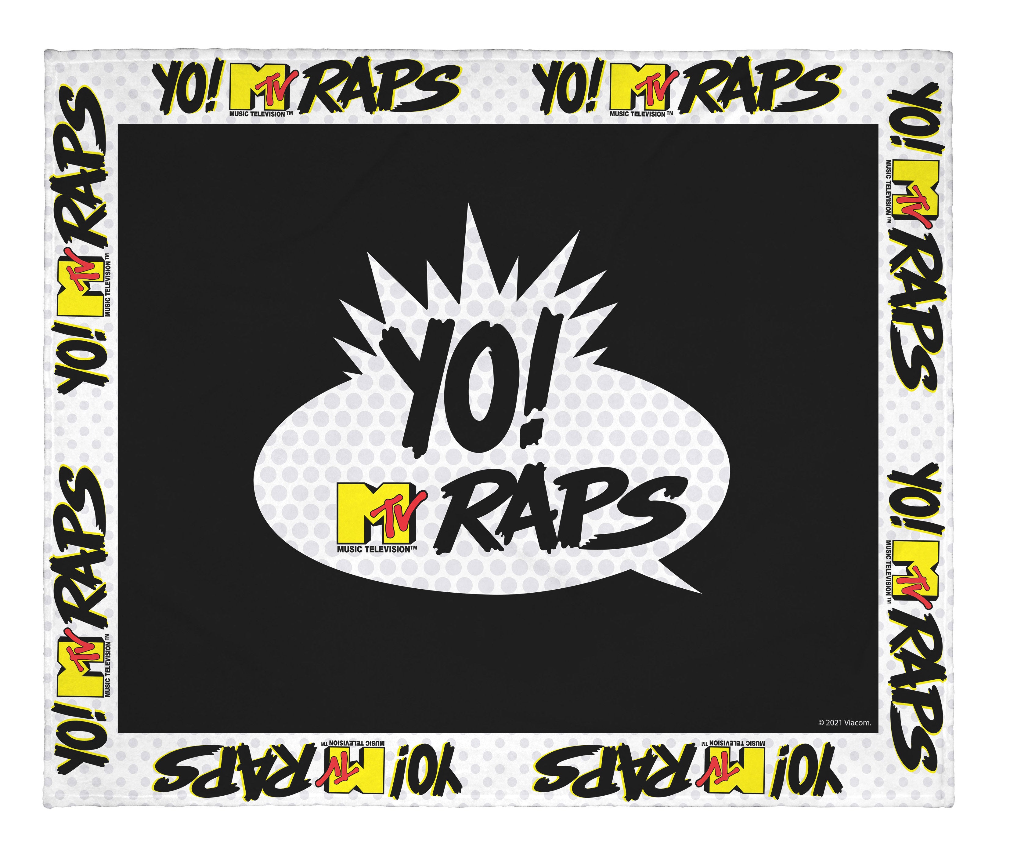 MTV Music Television Yo! MTV Raps 80's Logo Plush Fleece Throw Blanket Wall Scroll