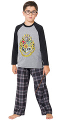 Intimo Big Boys Harry Potter Hogwarts School Crest Raglan Pajama Set