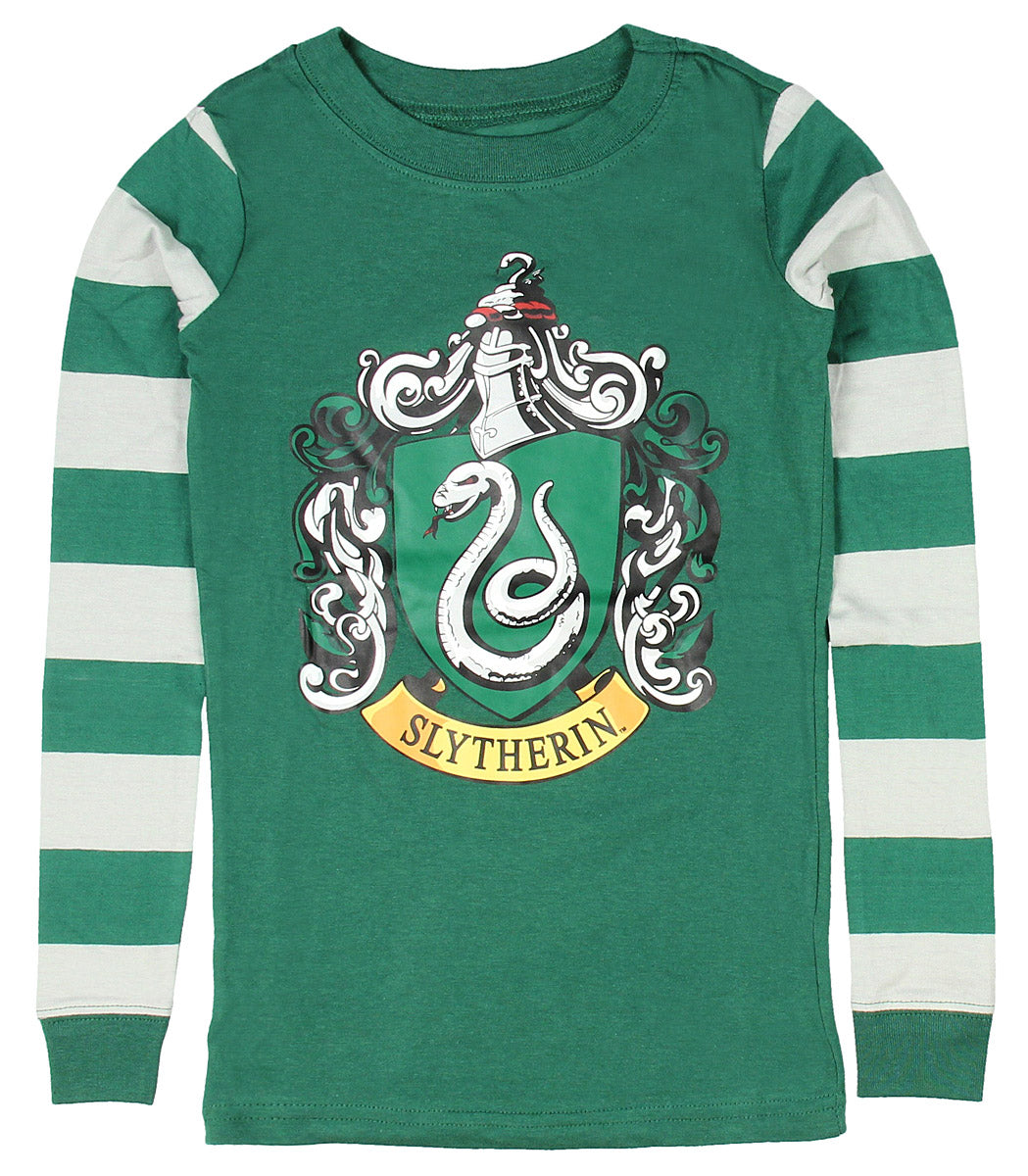 Intimo Harry Potter Kids All Houses Crest Pajamas (Slytherin, 10)