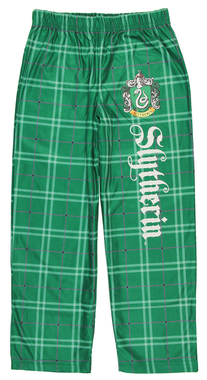 Intimo Harry Potter Big Boys Houses Plaid Pajama Lounge Pants (Slytherin, 6/7)