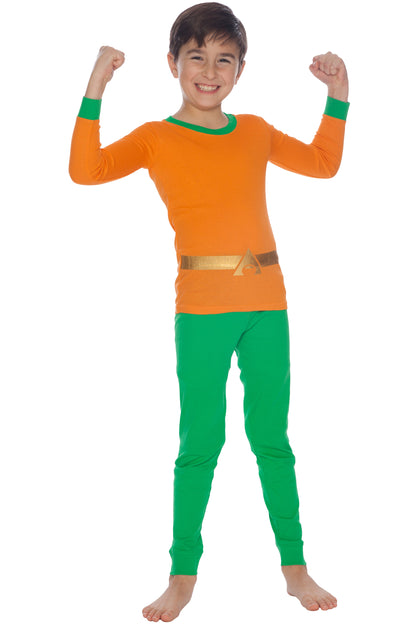 DC Comics Justice League Boys' Aquaman Tight Fit 2 PC Pajama Set