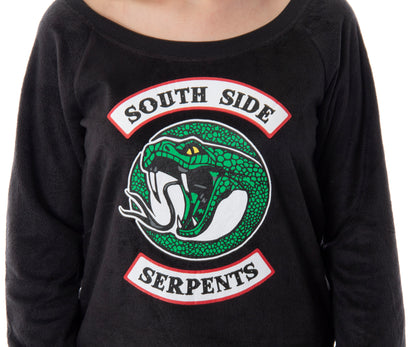 Riverdale Juniors' Southside Serpents TV Show 2 Piece Fleecy Loungewear Jogger Pants Pajama Set