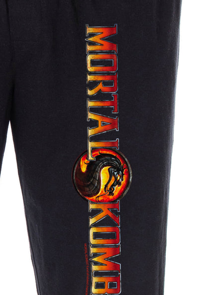 Mortal Kombat Men's Dragon Script Logo Video Game Loungewear Pajama Pants