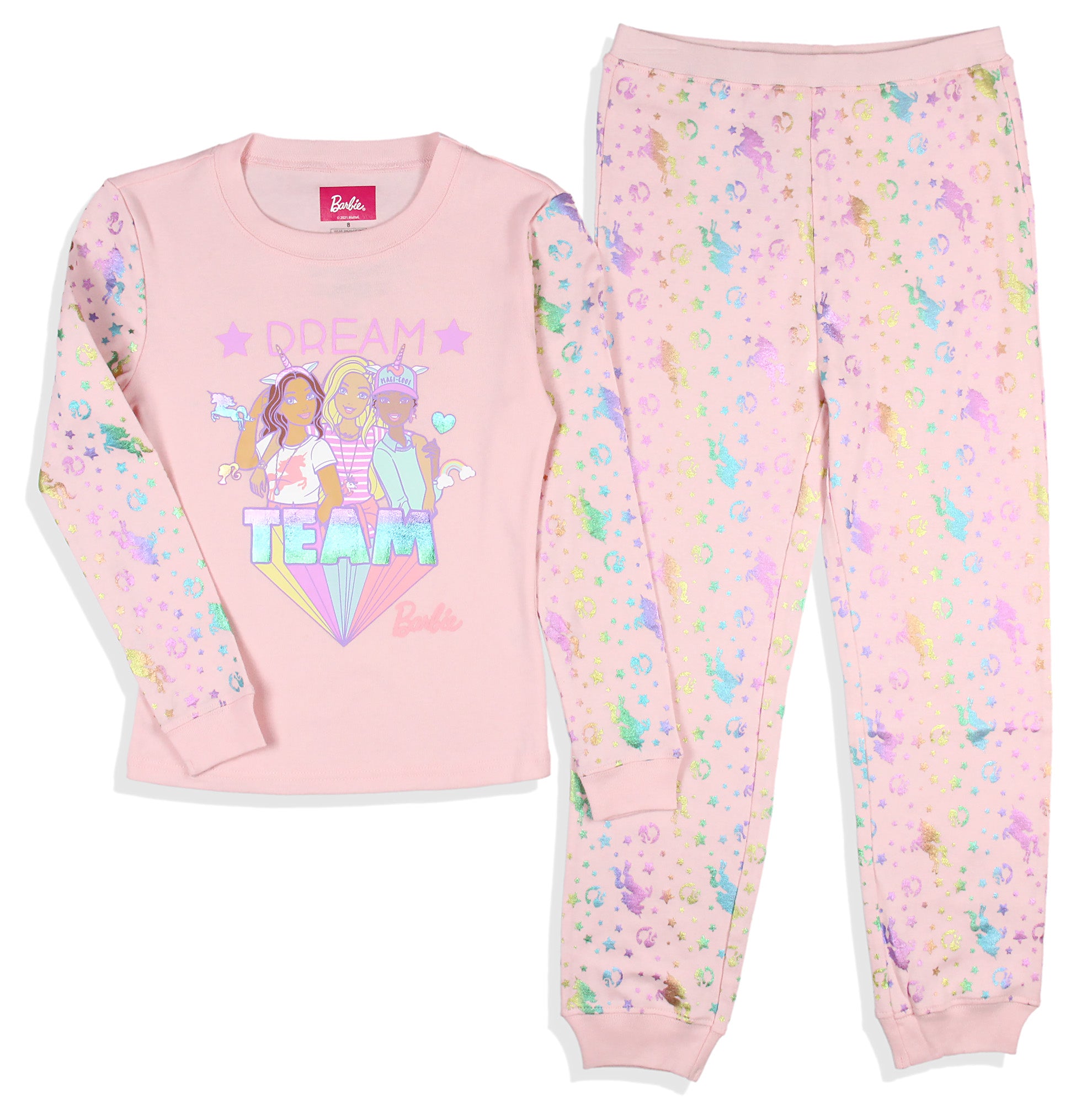 Mattel Girls' Barbie Dream Team Unicorn Best Friend Sleep Pajama Set