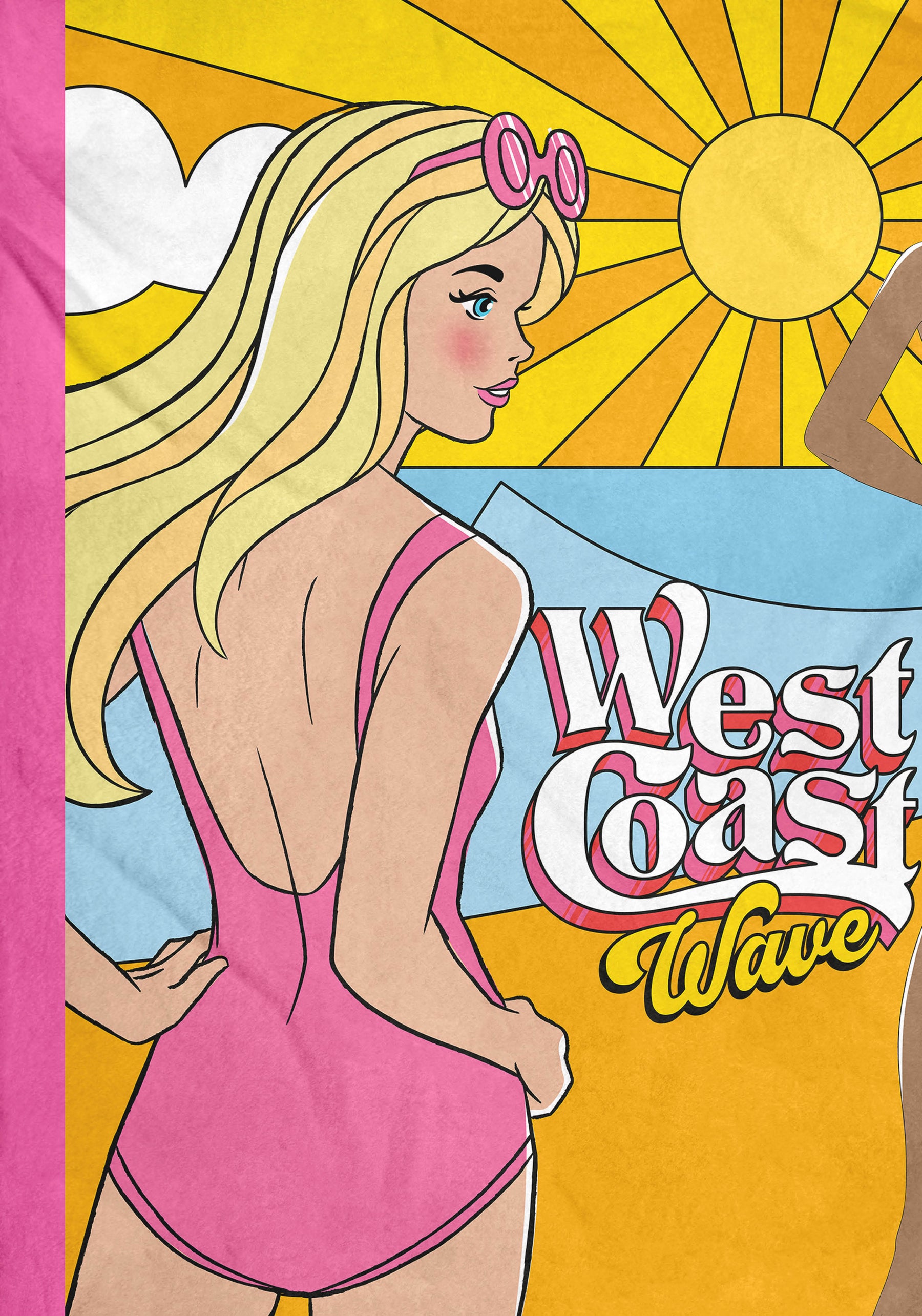 Mattel Barbie West Coast Wave Beach Nikki Plush Soft Throw Blanket Wal –  PJammy
